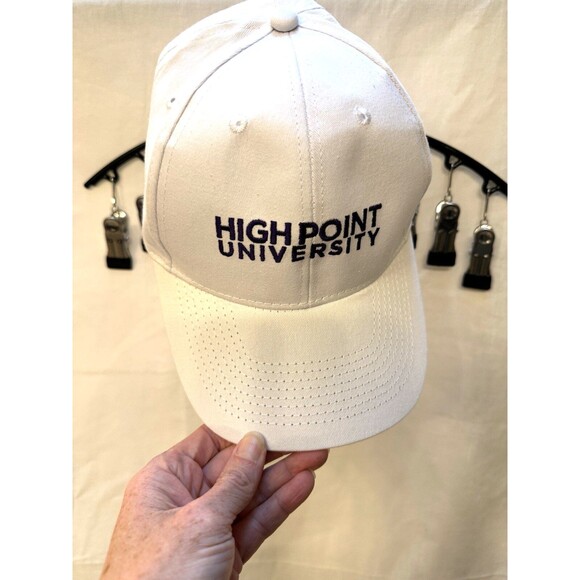 Brand new High Point University white baseball hat with purple stitching - Picture 1 of 4